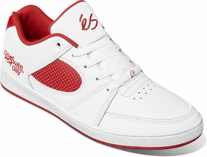 És Accel Slim X Go Skateboarding Day Skateskor Herr Vita Röda | Sverige-7589304