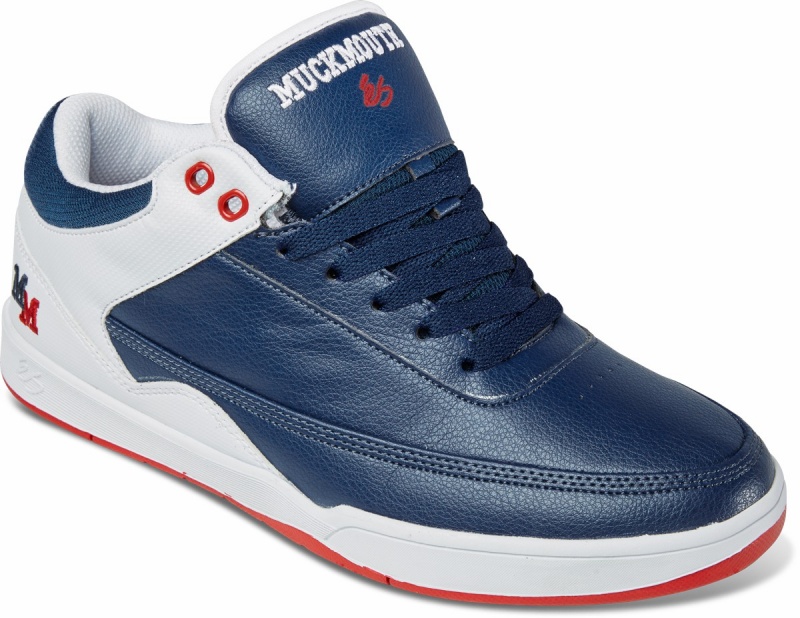 És Stylus Mid X Muckmouth Skateskor Herr Blå Vita | Sverige-9128065